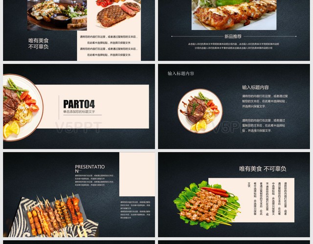 西餐烤肉美食餐饮行业商业计划书PPT模板