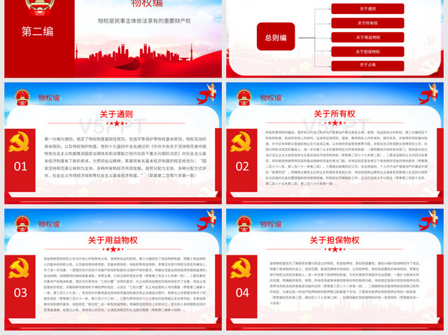 红色党政党建党课中华人民共和国民法典草案解读PPT模板